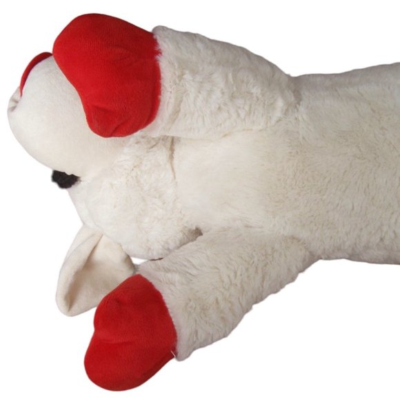 Shari Lewis BIG Lamb Chop Red White Plush Dog Squeaker Toy Multipet EASTER GIFT - Picture 4 of 6